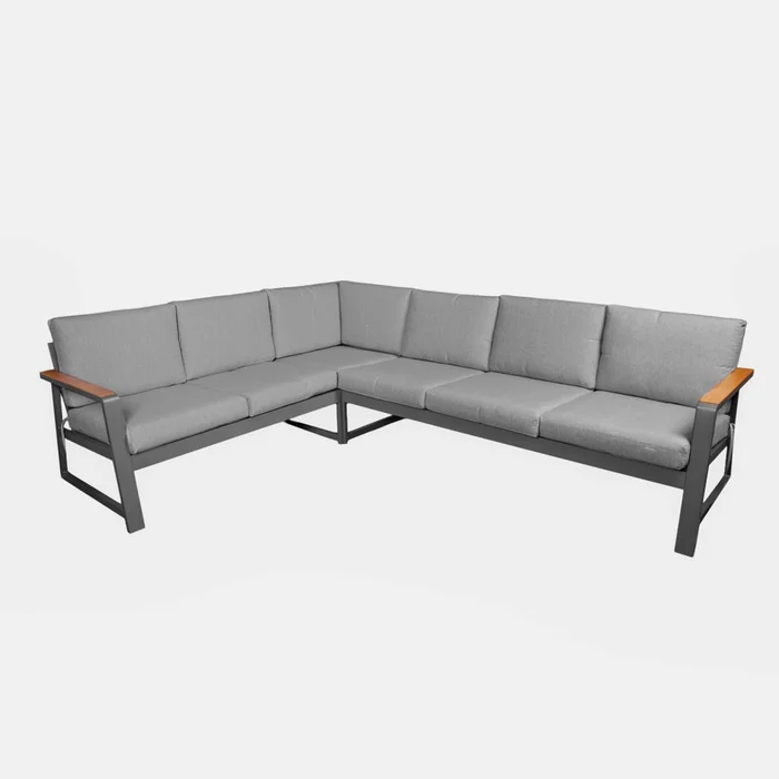 Set De Living Esquinero Aluminio Gris Tenerife en Gris - Muebles para el exterior, Uruguay | Divino, vista 3