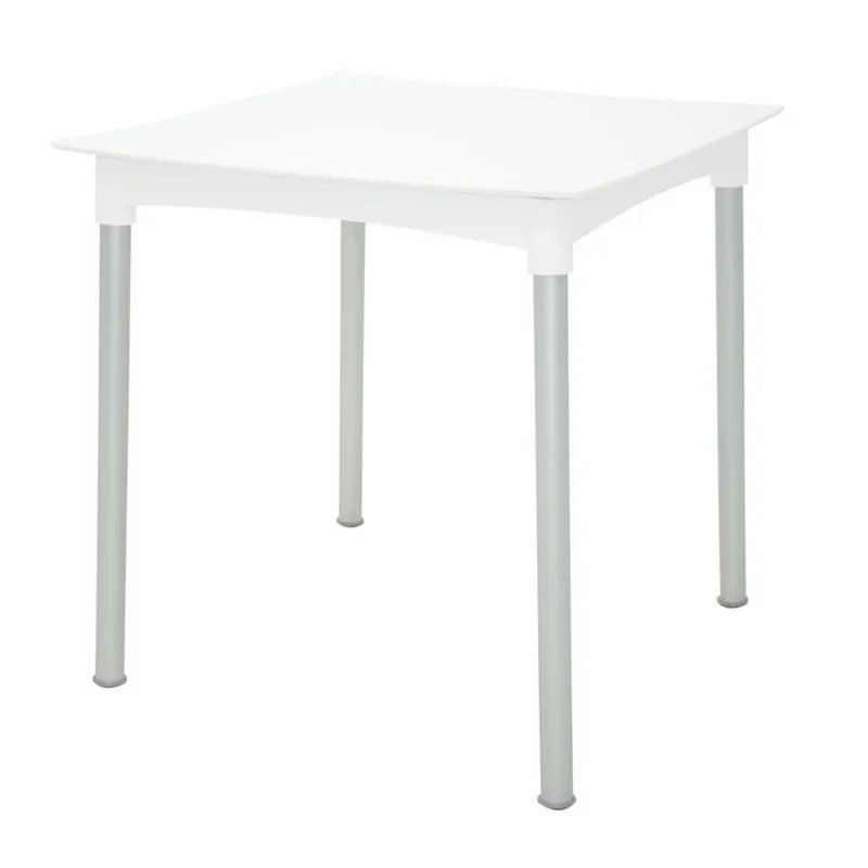 MESA DIANA MONTABLE BLANCO 70X70XH72CM PATAS ALUMINIO - Mesas de comedor, Uruguay | Decohogar