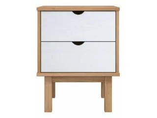 Mesa de Luz 2 C Mel/Gris Linea Nordica en Madera Maciza en Mel/Blanco - Mesas de luz, Uruguay | Quesal, vista 15
