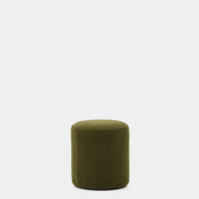 Reposapiés desenfundable Kaeli - de borreguito verde Ø 43 cm en Verde - Butacas, banquetas y puffs, Uruguay | Kavehome