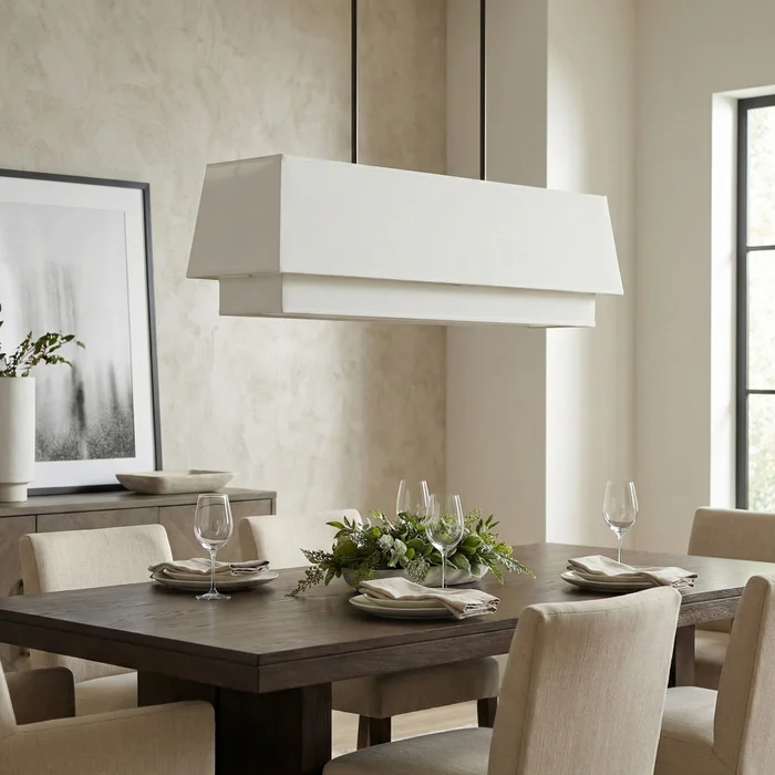 Colgante Aura Rectangular en Blanco - Lámparas colgantes, Uruguay | La Perla, vista 2