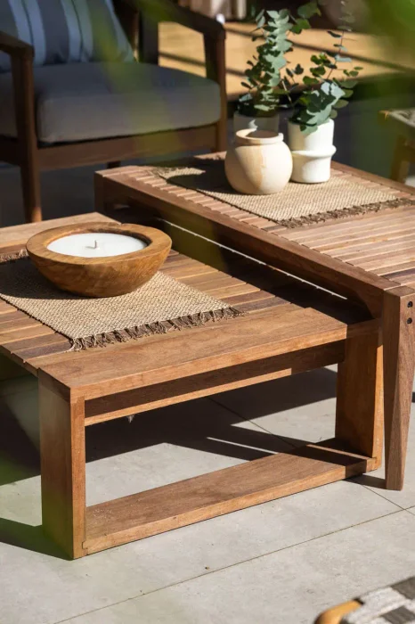 Mesa puffe Diamantina en Madera natural - Mesas de living, Uruguay | Balcony