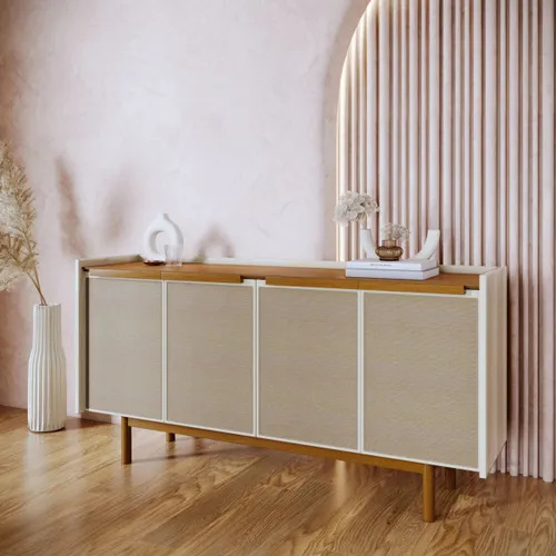 Aparador Dune 1.8 - Linea Manhattan - Blanco/Natural en Beige - Aparadores y recibidores, Uruguay | Rústico Hogar
