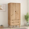 Ropero 2P, 2C y 2 estantes Mel/Gris Linea Nordica en Madera Maciza - Roperos y placares, Uruguay | Que Sal Muebleria, vista 17 de 25