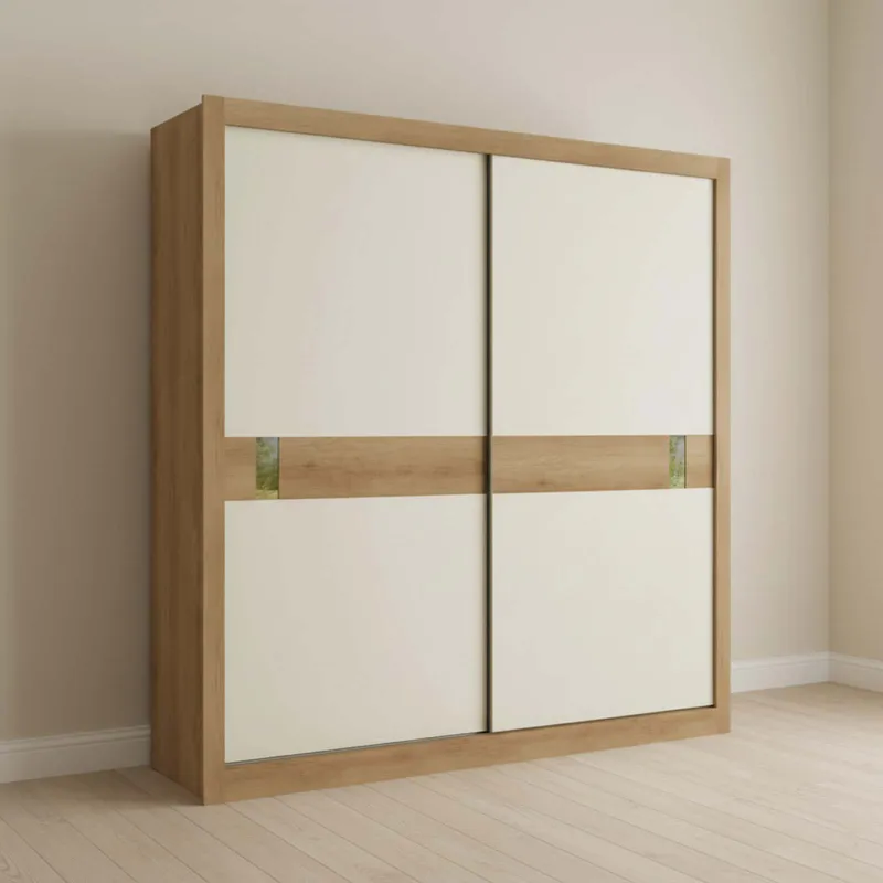 Placard Copenhagen 2 Puertas Mdp Natural-beige Natural/offwhite en Madera natural - Roperos y placares, Uruguay | Divino