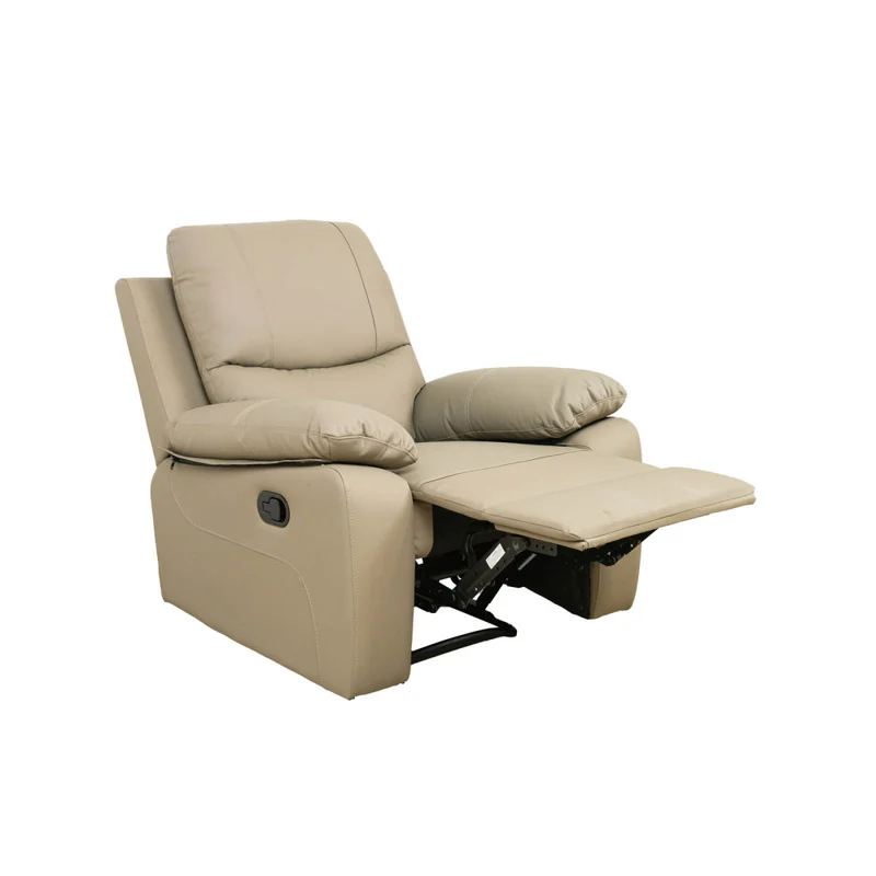 Recliner Manual 1 Cuerpo Cuero Marron Lina Taupe en Beige - Sillones y sofás, Uruguay | Divino, vista 4
