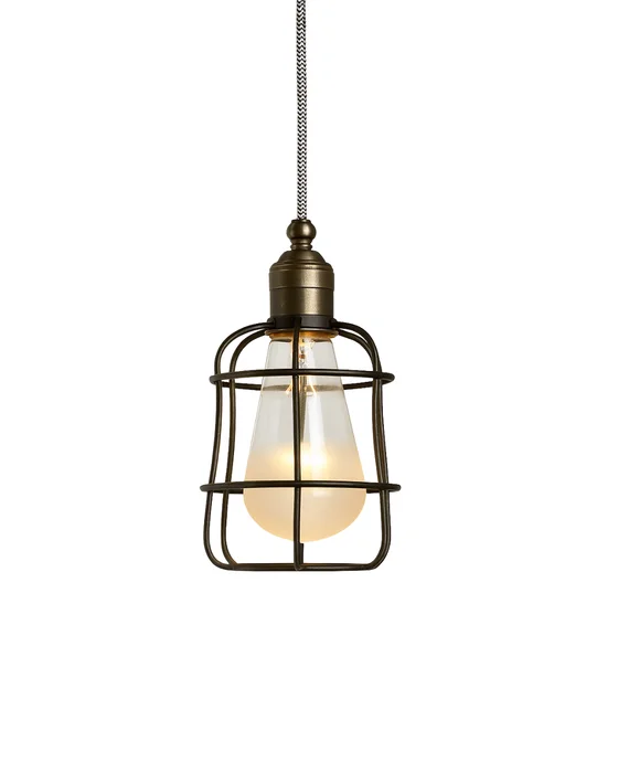 Vintage jaula con bombilla Oval en Negro - Lámparas colgantes, Uruguay | Darko Lighting