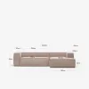 Sofá Blok 3 plazas chaise longue - derecho pana gruesa rosa 300 cm en Rosa - Sillones y sofás, Uruguay | Kavehome, vista 8 de 10