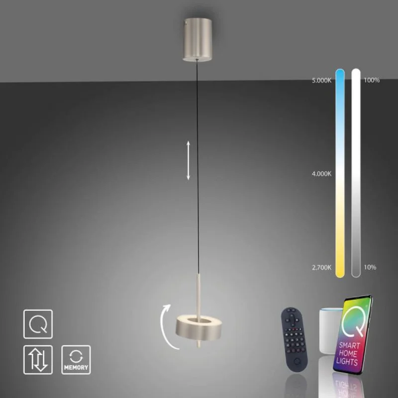 Colgante led orientable 9w 14cm regulable a control remoto, plateado en Plateado - Lámparas colgantes, Uruguay | Iluminica, vista 3