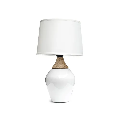 LAMPARA PORCELANA SIMIL MADERA D22x37CM BLANCA en Blanco - Lámparas de mesa, Uruguay | Koz