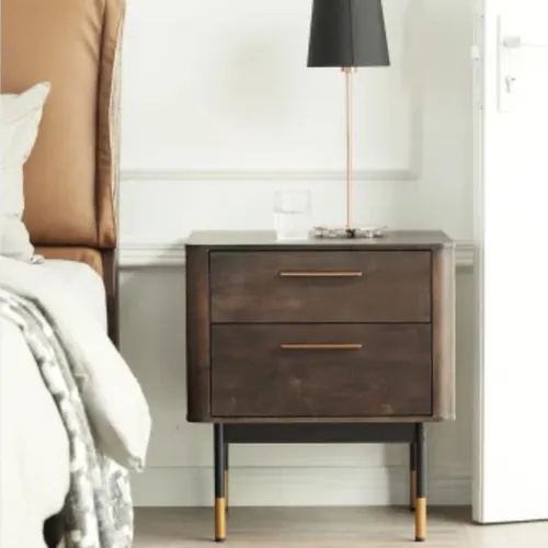 Mesa de luz WILSHERE Negro en Marrón - Mesas de comedor, Uruguay | Viasono