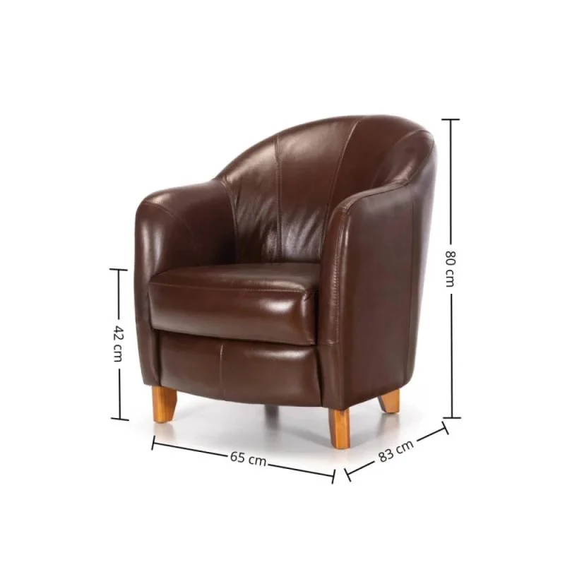 Butaca 100% Cuero - Bull - Caramelo en Marrón - Sillones y sofás, Uruguay | Ecowood, vista 3