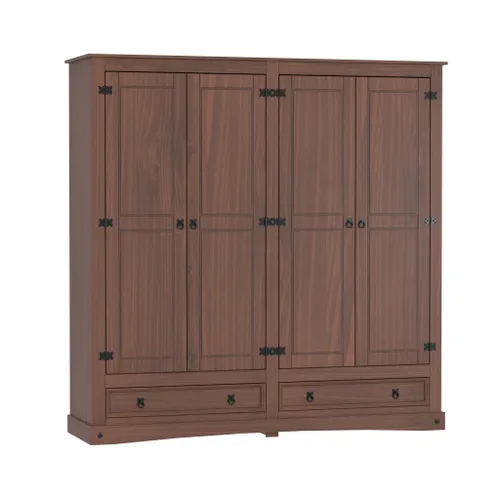 Placard Ropero Armario Linea Mexicana 4 Puertas Cajones en Marrón - Sillones y sofás, Uruguay | Soy Hogar