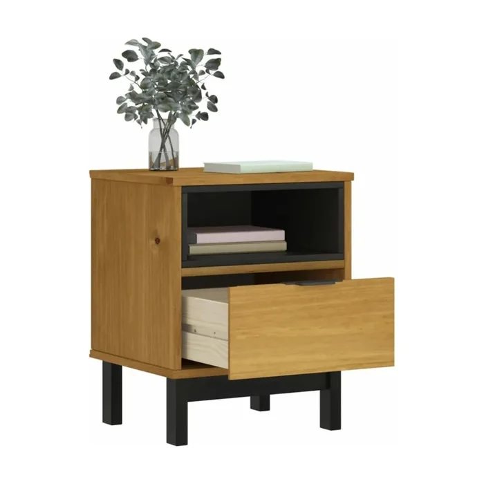 Mesa De Luz Madera 1 Cajon Línea Denver en Madera natural - Mesas de luz, Uruguay | Ecowood, vista 2
