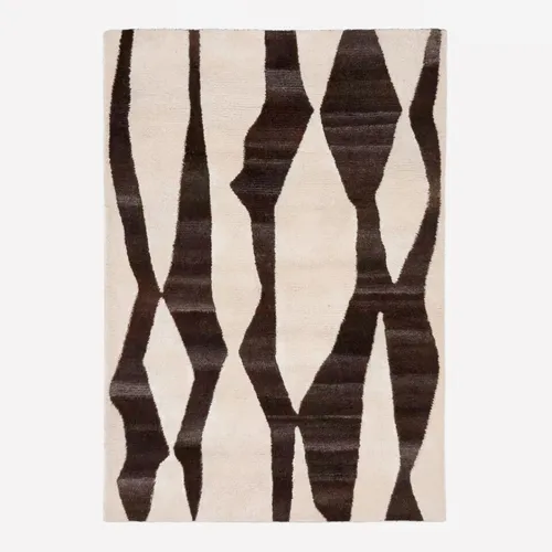 Alfombra Elvar de lana blanco y marrón 160 x 230 cm en Marrón - Textiles, Uruguay | Kavehome