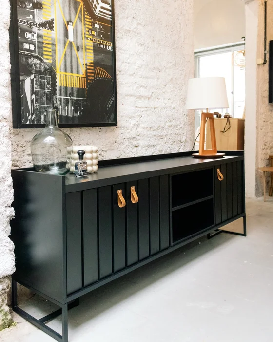Rack Trendy 140 cm - Negro en Negro - Muebles para TV, Uruguay | Berna Home, vista 6