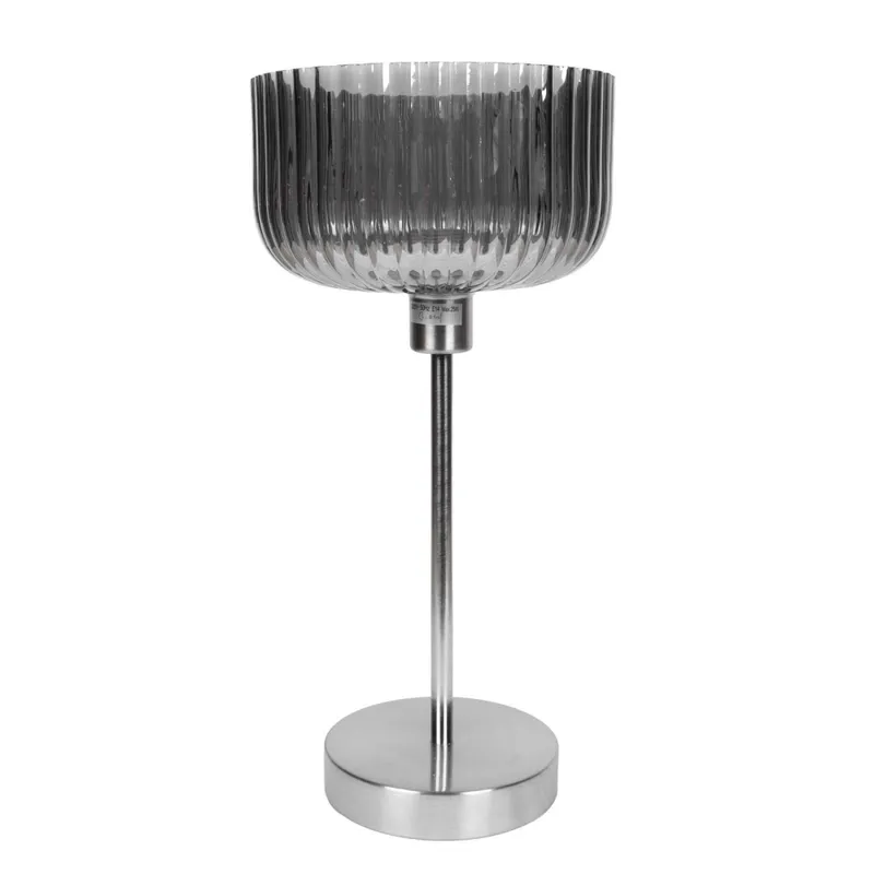 Lampara De Mesa Metal-y-vidrio Gris Lt95171 en Gris - Lámparas de mesa, Uruguay | Divino