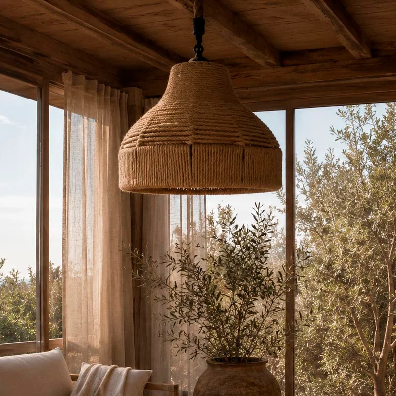 Lámpara colgante en cuerda sisal Juana en Marrón - Lámparas colgantes, Uruguay | Alta Gracia Deco, vista 4