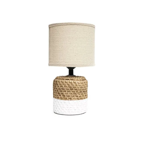 LAMPARA CEMENTO ENTRAMADO D15x27CM CAMEL/BLANCO en Multicolor - Lámparas de mesa, Uruguay | Koz
