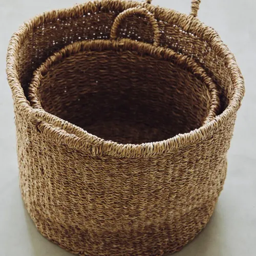 CESTA CILÍNDRICA SEAGRASS - Canastos, Uruguay | Zara Home