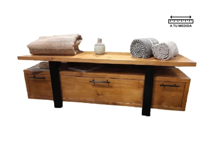 Rack IRON 1.50 m en Madera natural - Muebles para TV, Uruguay | Finkel
