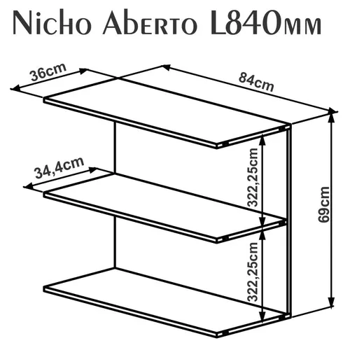 Nicho sin laterales L840 Estanteria Modular  | 25719 - Bibliotecas, Uruguay | World Vigo