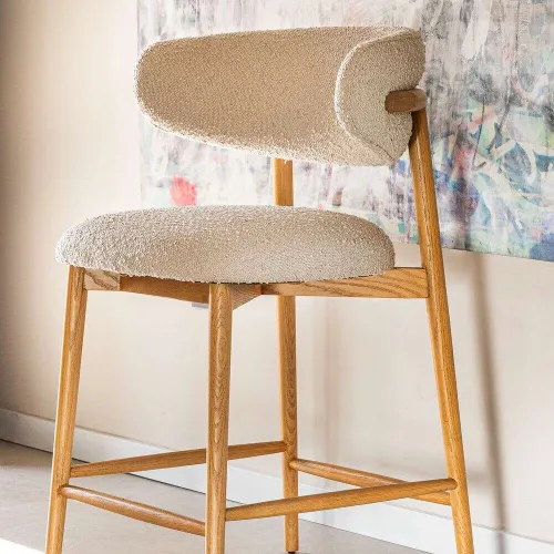 SILLA DE BAR ALLEGRA - FRESNO NATURAL en Off-white - Sillas, Uruguay | La Iberica