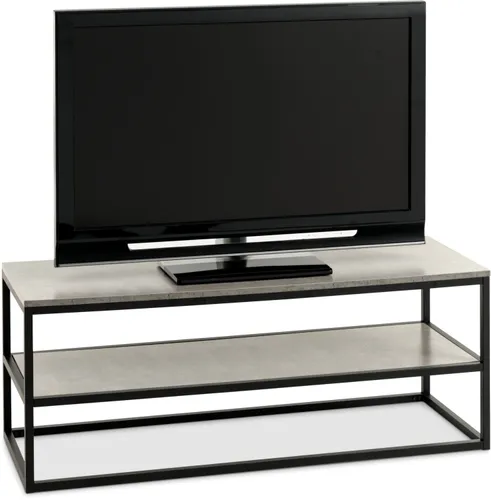 Mueble TV DOKKEDAL 1 estante hormigón/negro en Negro - Muebles para TV, Uruguay | JYSK