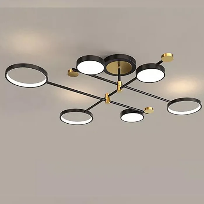 Luminaria techo led 6 aros 60W negro en Negro - Lámparas colgantes, Uruguay | Decotech, vista 3