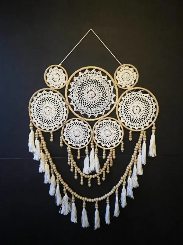 Atrapasueños con borlas en Blanco - Decoración, Uruguay | Balihai
