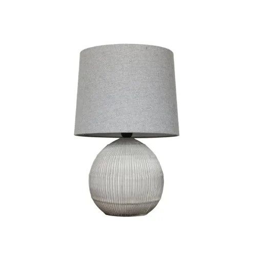 LAMPARA DE MESA CERAMICA D34x51CM LINEAS GRIS en Gris - Lámparas de mesa, Uruguay | Koz