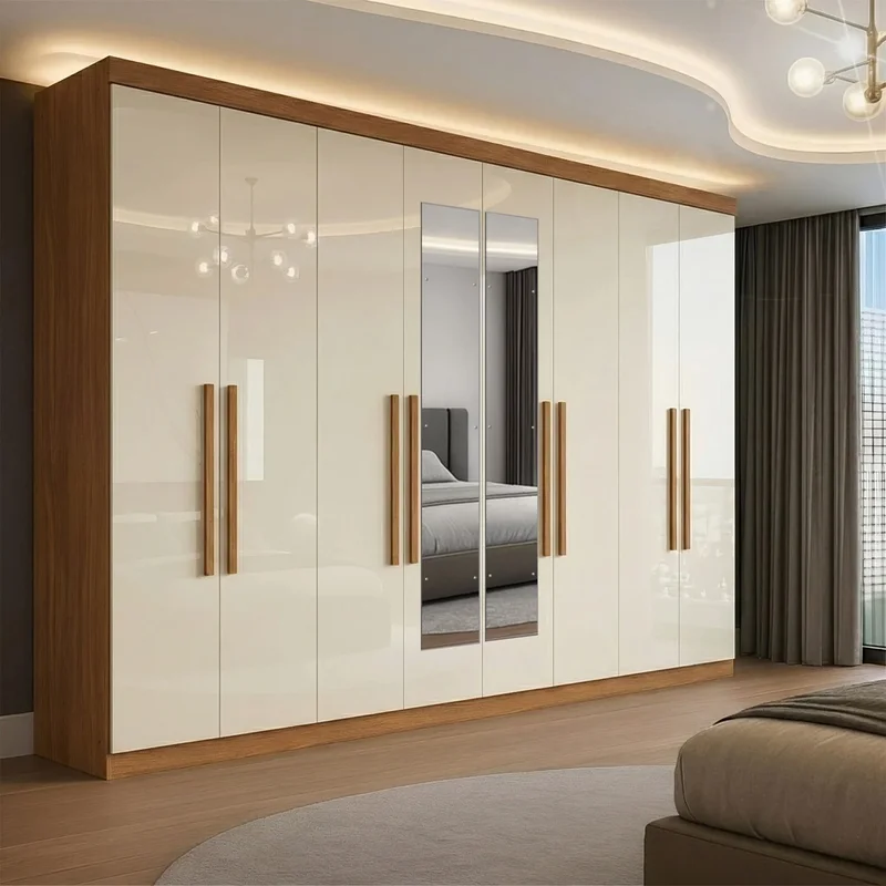 Ropero 8 Puertas Con Estantes Placard Dormitorio en Off-white - Roperos y placares, Uruguay | Muebles Express, vista 3