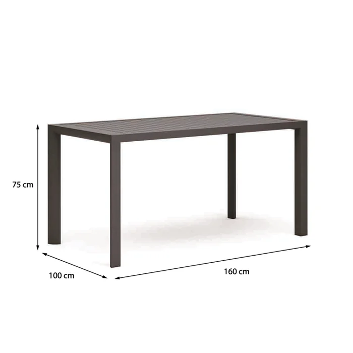 Mesa de exterior Rhodas - 160x100cm en Negro - Mesas de living, Uruguay | Walnut, vista 4