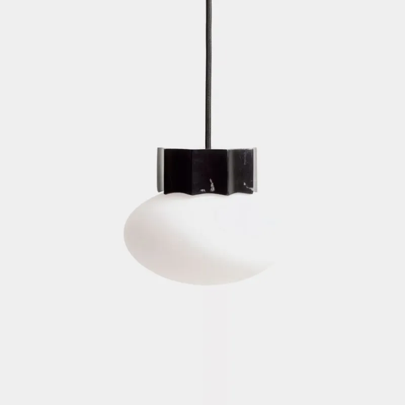 Lámpara de techo Idela de cristal ahumado y mármol negro Ø15 cm en Negro - Lámparas colgantes, Uruguay | Kavehome