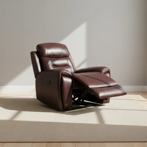 Poltrona Reclinable Cuero Marron Memphis Chocolate en Marrón - Sillones y sofás, Uruguay | Divino