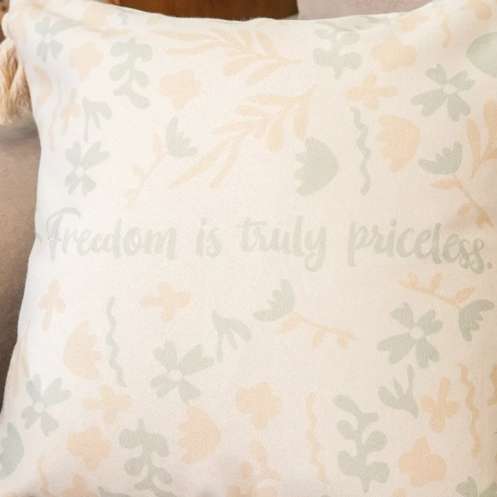 Funda de Almohadón con Flecos Hojas Freedom - Textiles, Uruguay | Arredo, vista 2