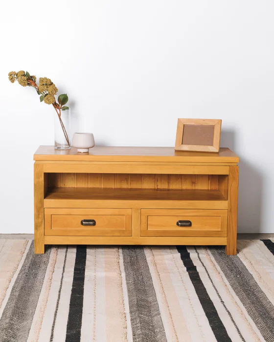 RACK ITACARÉ 1,20mt en Madera natural - Muebles para TV, Uruguay | Fundamento Muebles