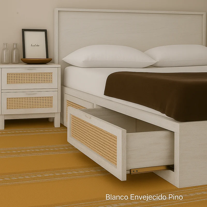 Cama Canagge con Ratán en Marrón - Dormitorio, Uruguay | Tree House Deco, vista 9