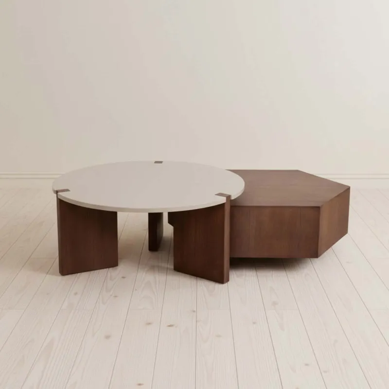 Mesa Ratona Madera Marron Armonía Cast/bco en Multicolor - Mesas de living, Uruguay | Divino