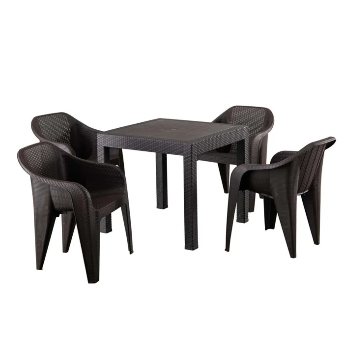 Set De Comedor Exterior Polipropileno Marron Turim en Marrón - Muebles para el exterior, Uruguay | Divino, vista 2