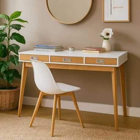 Escritorio Linea Metro - Blanco/Miel en Multicolor - Escritorios, Uruguay | La Cueva Muebles, vista 12