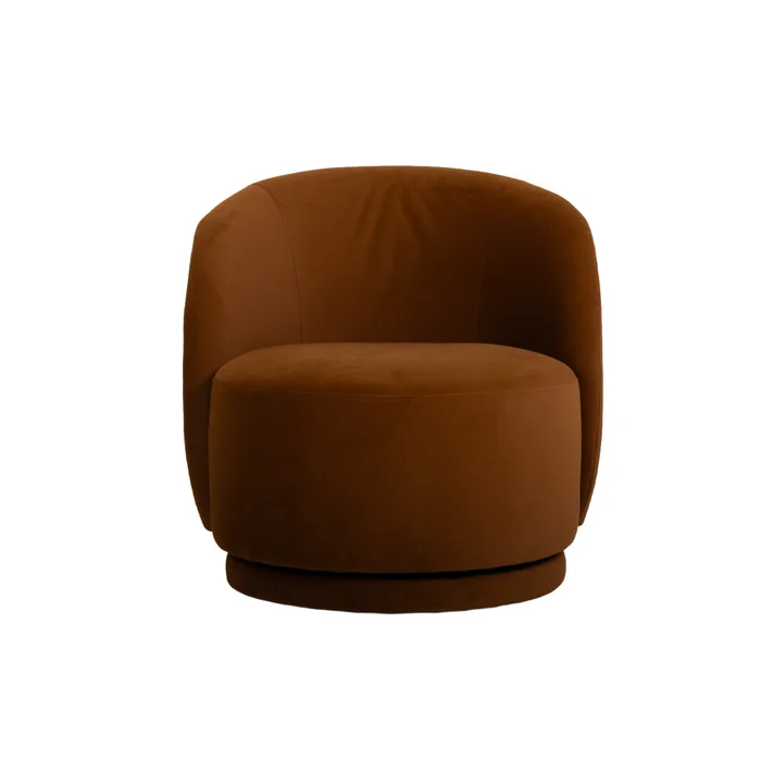 Butaca Giratoria 1 Cuerpo Tela Marron Umi Tostado en Marrón - Sillones y sofás, Uruguay | Divino, vista 2