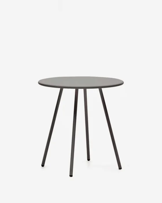 Mesa redonda de exterior Montjoi de acero - con acabado gris Ø 70 cm en Gris - Muebles para el exterior, Uruguay | Kavehome