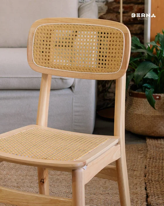 Silla Kira Madera de Caucho/Rattan Natural en Madera natural - Sillas, Uruguay | Berna home, vista 3