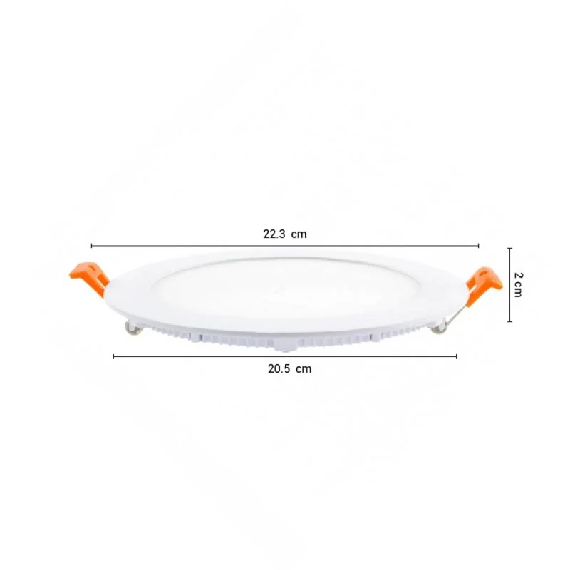 Panel LED Redondo de Empotrar 18W Luz Cálida en Blanco - Lámparas colgantes, Uruguay | Serlux, vista 5