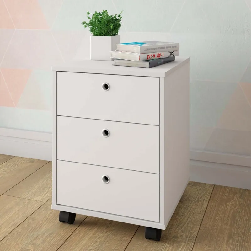 Cajonera Mdf Blanco Cool en Blanco - Bibliotecas, Uruguay | Divino