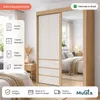 Ropero Armario Bagdá MDF 100% Premium Puertas Mixtas 2 Batientes y 1 Corrediza 3 Cajones y Espejo - Castaño Off White - Roperos y placares, Uruguay | Mulata, vista 2 de 9