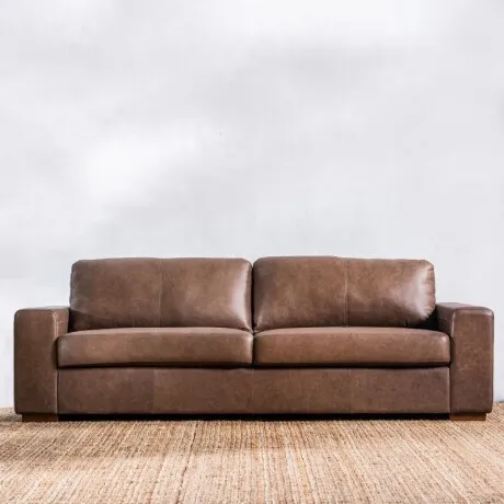Sillón Cuero Deeni 3 Cuerpos Chocolate - Sillones y sofás, Uruguay | Aihaus