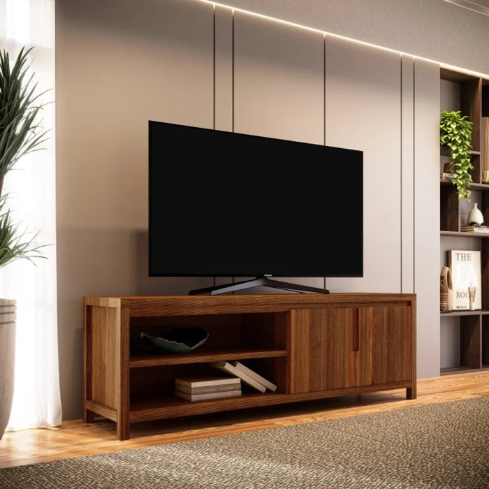 Rack Nature Rústico Oscuro en Marrón - Muebles para TV, Uruguay | Aihaus