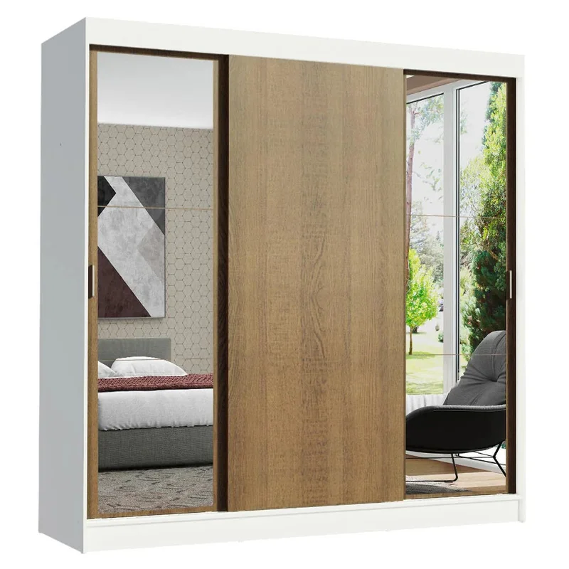 Ropero Placard Matrimonial Reno 180CM Pareja con 2 Espejos 3 Puertas C en Multicolor - Roperos y placares, Uruguay | Balton, vista 10